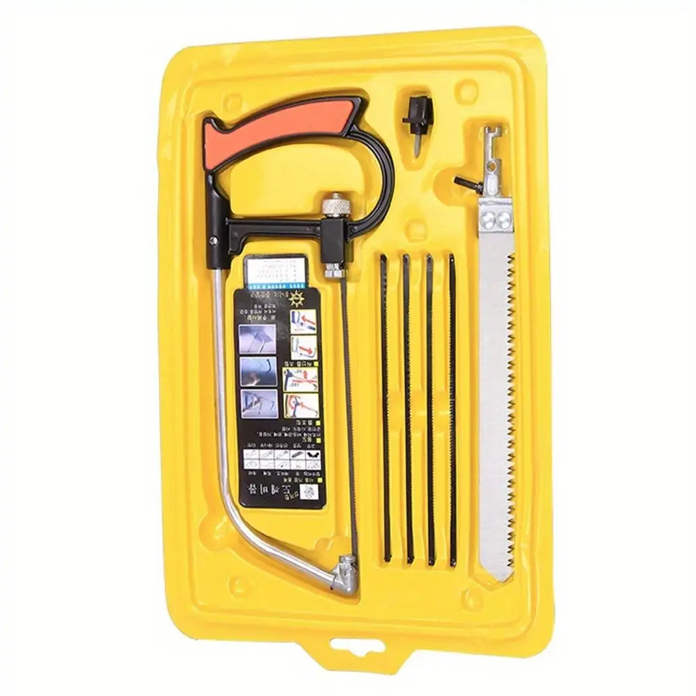 7pcs Hacksaw Set,Woodworking Hand Saw,with 6 Steel Saw Blades,Adjustable Frame,DIY Hand Tools,for Metal Wood PVC Plastic&Rubber
