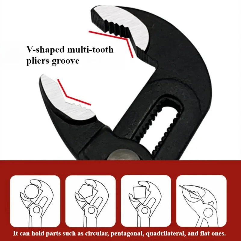 7 10 12 Inch Quick Adjust V Jaw Tongue Groove Pliers Universal Plumbing Pliers Water Pump Pliers for Plumbing Work
