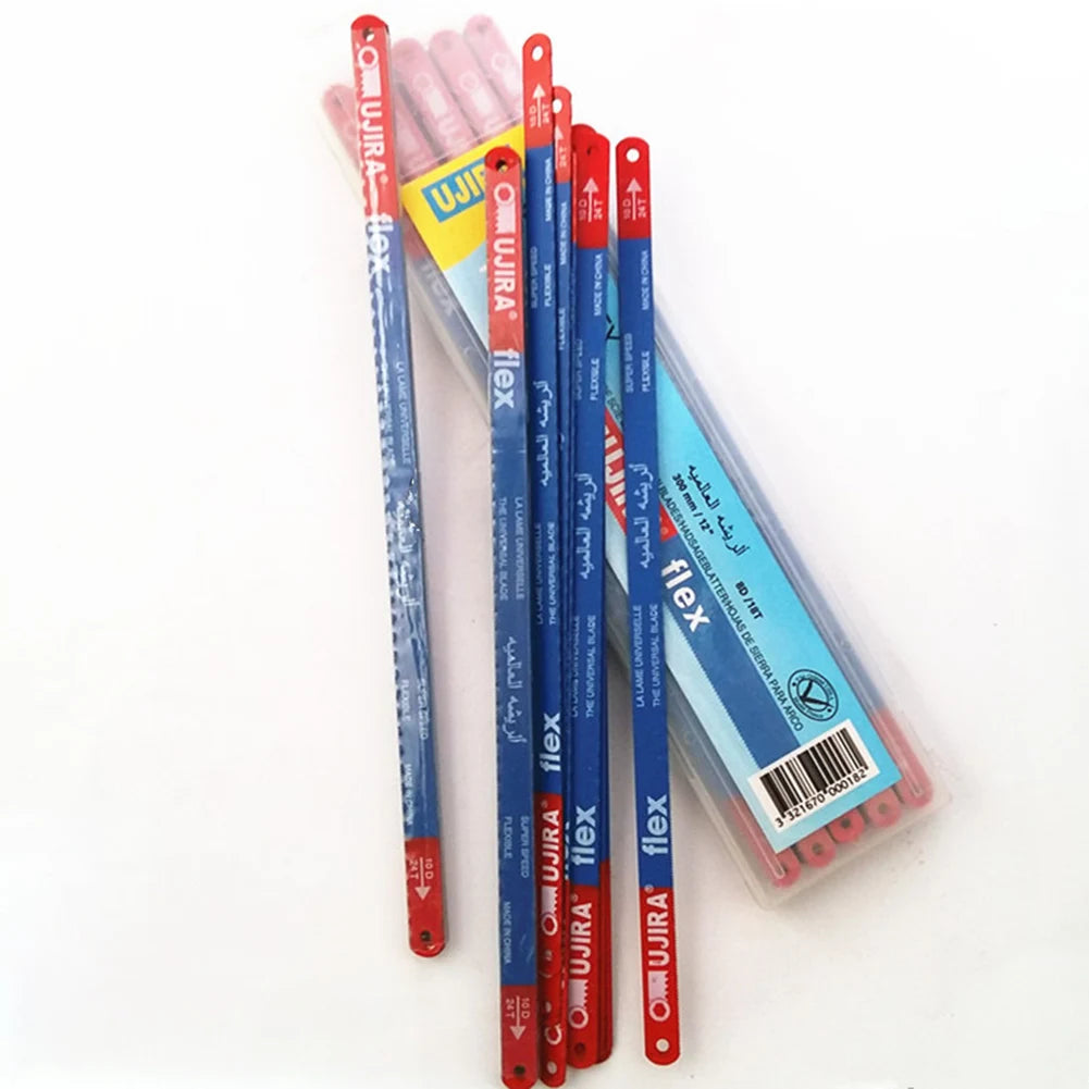 10Pcs 14T/18T/24T Hacksaw Blade Kit 300mm M 35 Steel Hand Saw Blades Bi-Metal For Meat Wood Cut Hand Tools