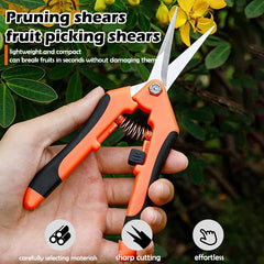 Pruning Shears - Precision Trimming Scissors for Gardening, Hand Pruning Snips for Flowers, Bonsai, Fruit Picking, and Weeding