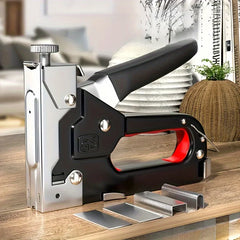 4 in 1 Upholstery Staple Gun Heavy Duty, with 600 Staples,Adjustment Stapler Gun for Wood, Upholstery, Carpentry, Decoration DIY