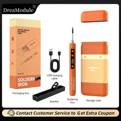 Portable Wireless Soldering Iron with Intelligent Temperature Control Fast Heating Type-C Soldering Kit for Electronics Repair