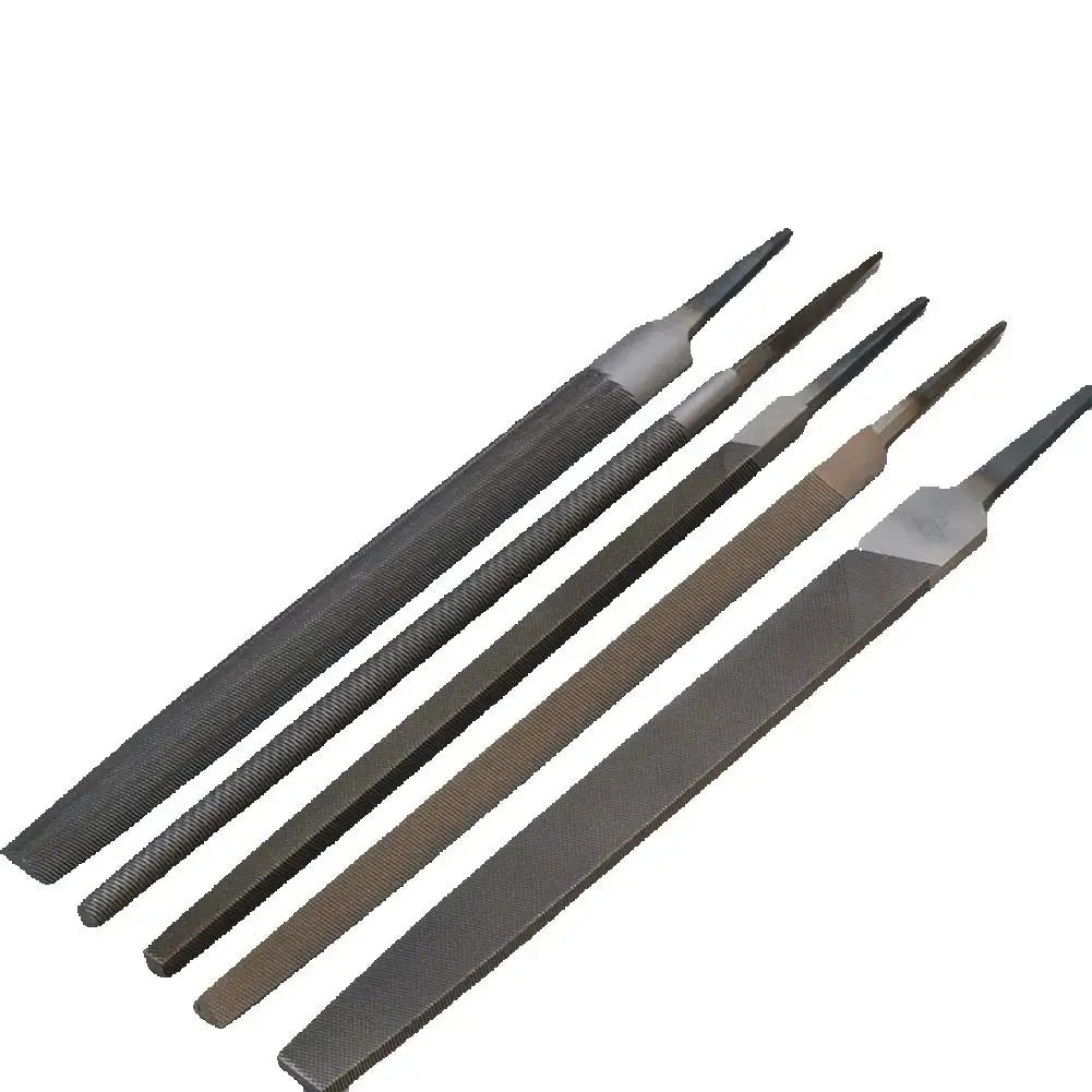 5Pcs 6 Inch Industrial Steel Files Set Flat/Round/Half Round/Triangle/Square For Metalworking Woodworking Steel Rasp File Flat