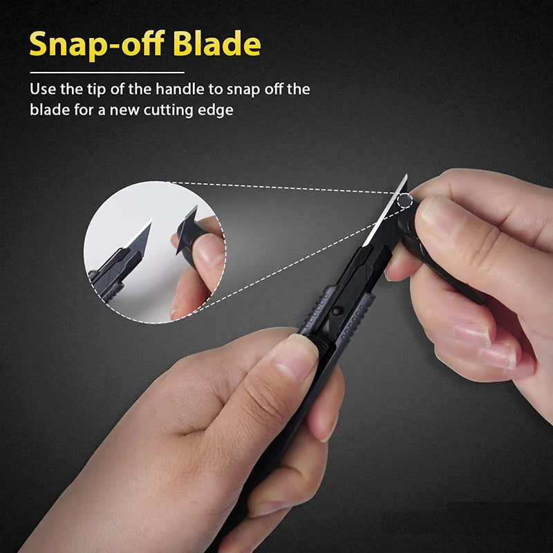 9mm Utility Knife Box Cutter,30 Degree Angle Sharp Precise Carbon Steel Blades Self Locking Cardboard Package Cutting Opener