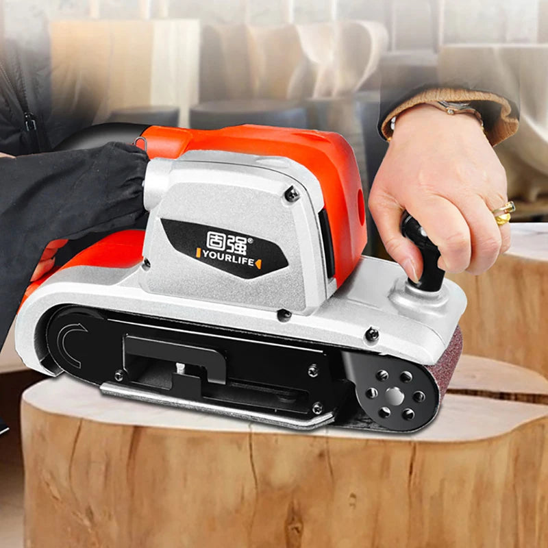 Electric Belt Sander Handheld Sanding Belt Machine Wood Furniture Putty Sanding Machine Polishing Machine Woodworking Tools