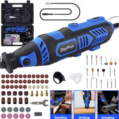 DayPlus 135W Rotary Tool Kit with 80pcs Accessories & Storage Case, 6 Speeds Electric Multi-Tool for Crafting DIY Projects