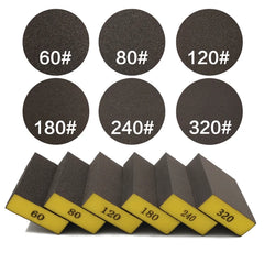 6pcs/set(60 80 120 180 240 320)Coarse Medium Fine Grit Sanding Block Sander Sponges for Wood Drywall Metal Sandpaper Sponge
