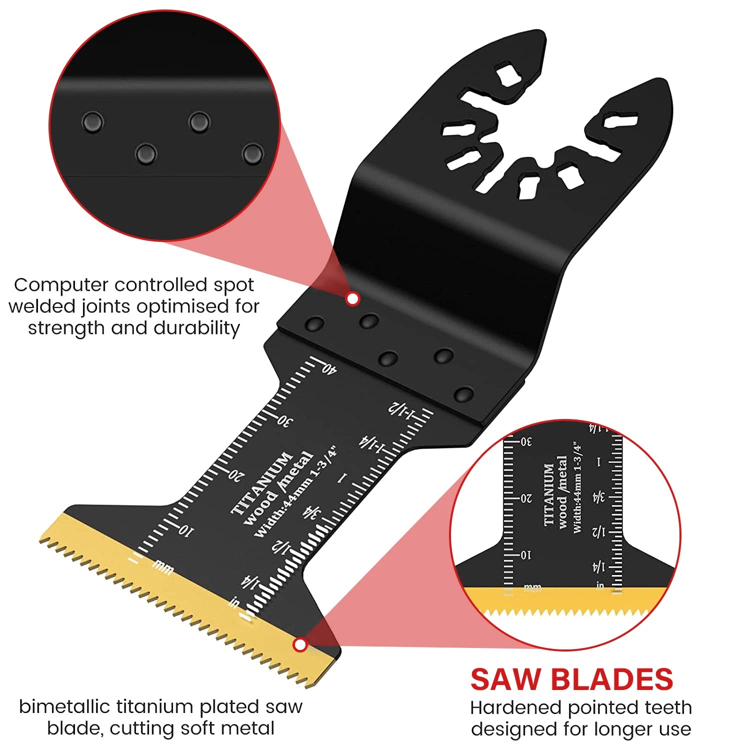 Cutting Metal,Steel Nails,Screws,Carbide Tooth Blade Oscillating Saw Blades 5pcs,Multitool Oscillating Tool Accessories