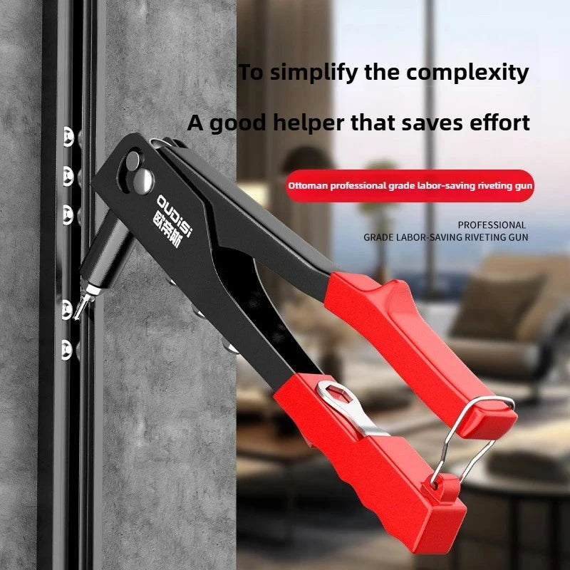 Professional Heavy Duty Rivet Gun Hand Riveter Tool Kit with 100Pcs Rivets for Furniture Trailer Boat - Pop Rivet Gun Set