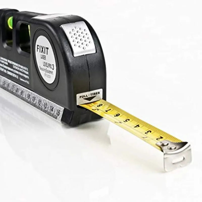 8 Feet Measure  Laser Level Line Tool Multipurpose Laser Level Kit Standard Cross Line Lase Tape Ruler with Metal Tripod Stand
