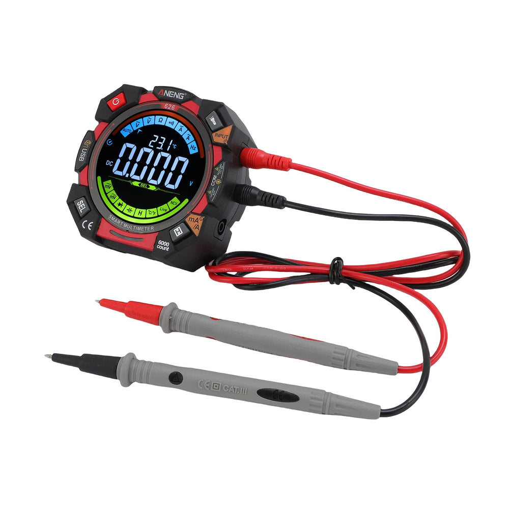 Digital Multimeter 6000Counts NCV Voltage Tester with VA Backlit LCD Data Hold Capacitance Temperature Frequency Duty Cycle Test
