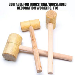 Wooden Hammer Round Head Leathercraft Wood Mallet Carpentry Hand Hammer for DIY Handicraft Woodworking Tool