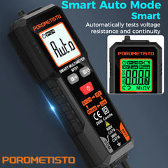 POROMETISTO MT01 Multimeter Smart Digital Multimeter Voltage Tester NCV Live Wire Test 2000 Counts 600V AC/DC Voltage Tester