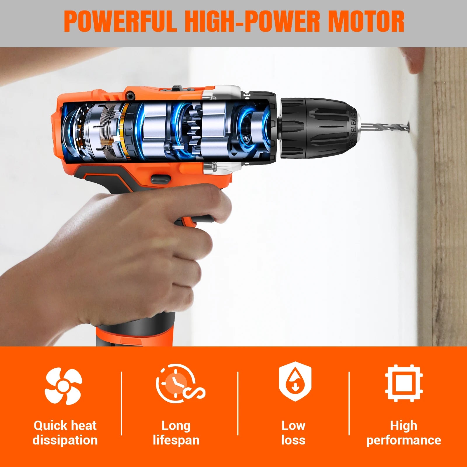 DayPlus Cordless Drill Driver 25+1 Torque Combi Drill Power Kit, Electric Screwdriver Set, 2 Speeds