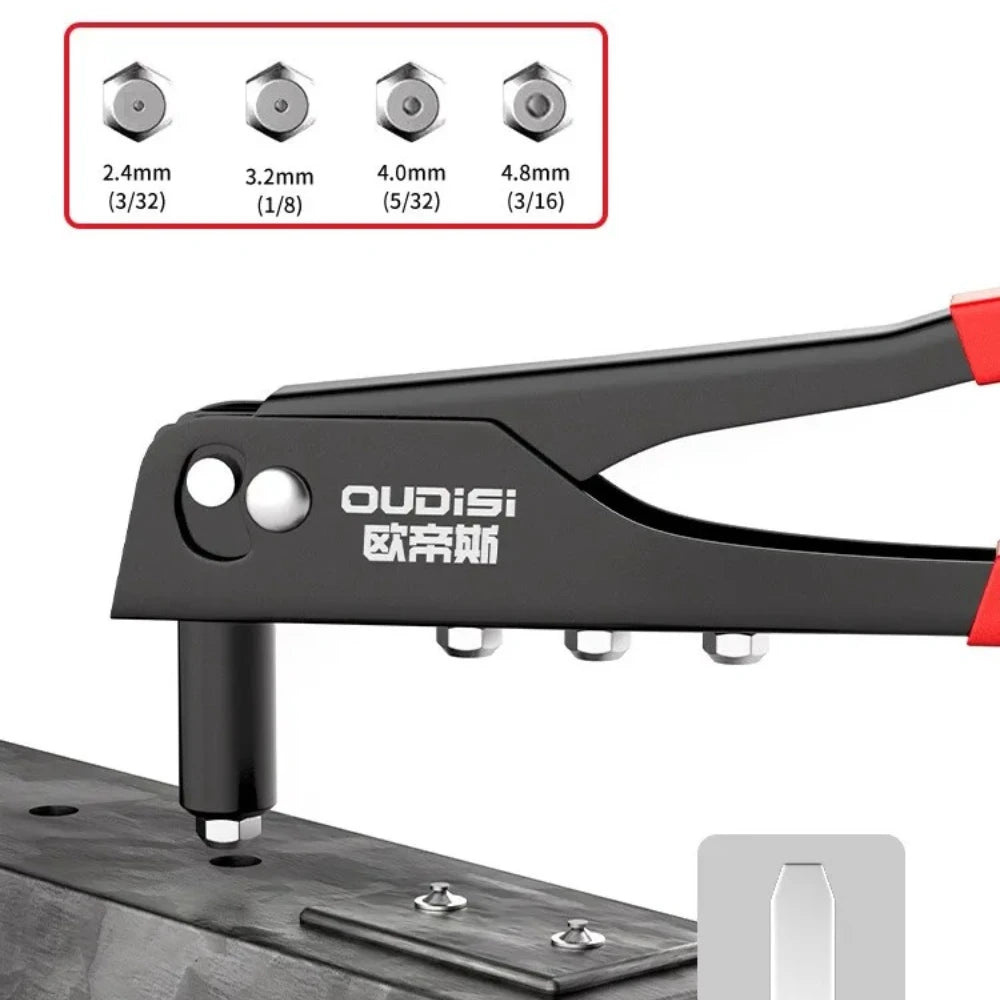 Professional Heavy Duty Rivet Gun Hand Riveter Tool Kit with 100Pcs Rivets for Furniture Trailer Boat - Pop Rivet Gun Set