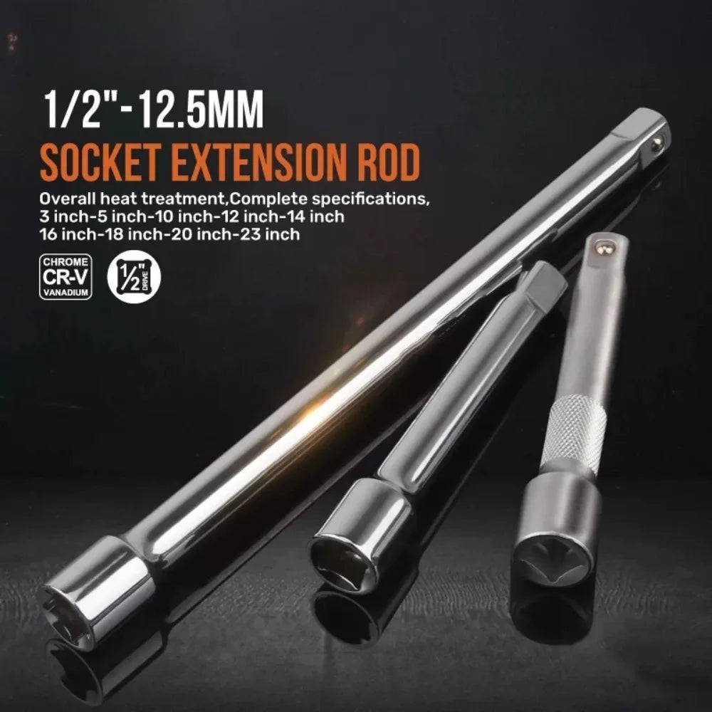 1/2"Socket Extension Rod 1/2" Drive Socket Extension Bar For Ratchet Wrench Use Essential Hand Tool Set  75mm 125mm 100mm 150mm