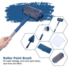 2PCS Professional Wall Paint Roller Brush Set Household Wall Decorative Painting Brush DIY Corner Painting Rolling Brush Handle