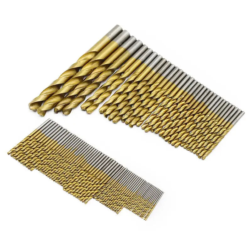 99PCS 1.5-10mm Titanium Coated Twist Drill Bit Set High Speed Steel Metric Bits Tools Multi Function Metal Drills Power Tools