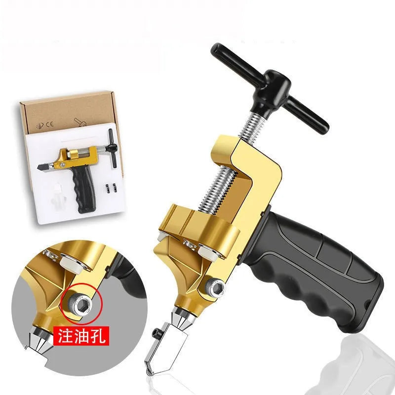 2 in 1 Glass Ceramic Tile Cutter with Knife Wheel Diamond Glass Cutter Breaking Pliers Manual Tile Glass Cutting Tool Hand Tools