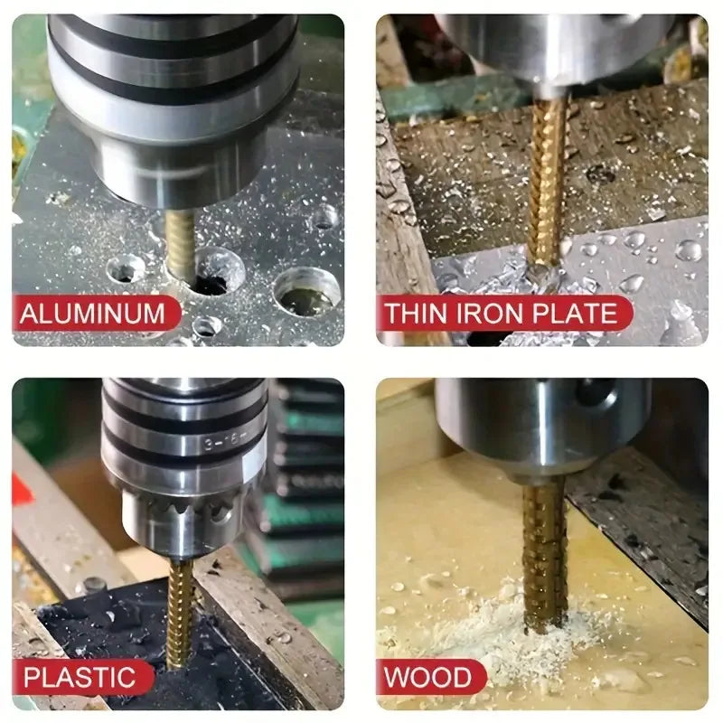 6pcs Heavy-Duty Step Drill Bit Set (4-20/4-12/3-12/3/6/8mm) for Wood & Metal DIY Professional Drilling Durable Kit Tools