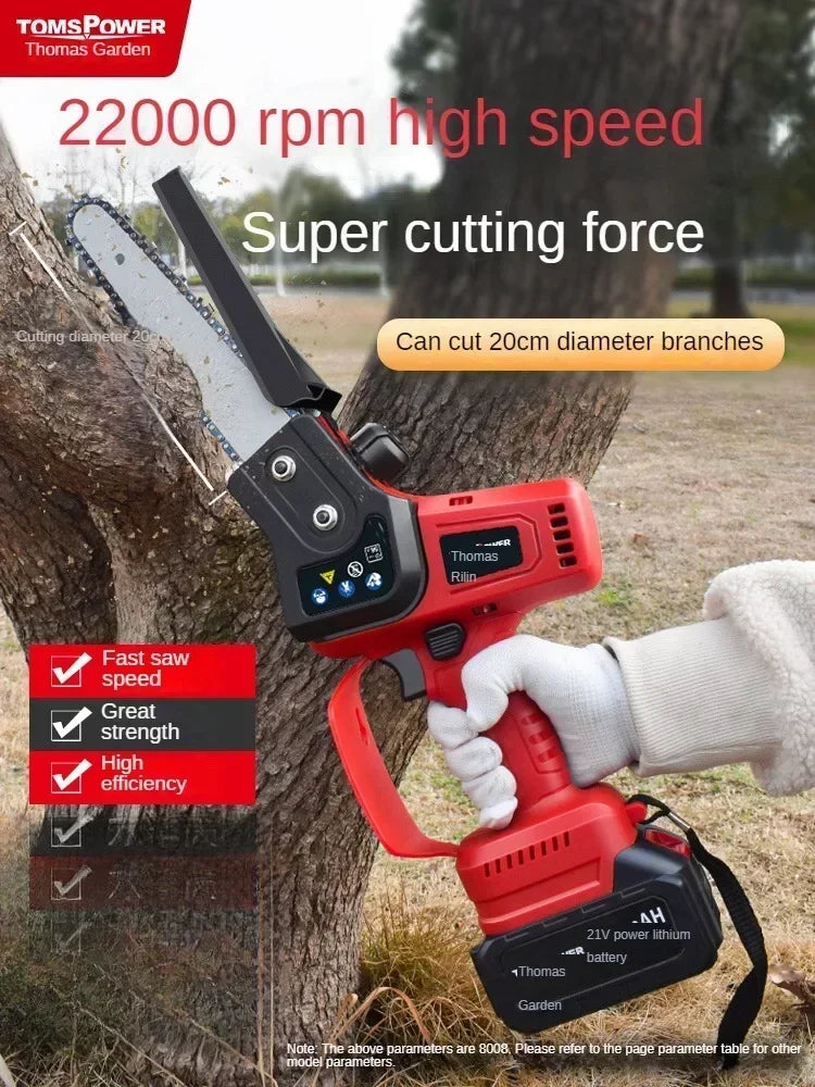 110V/220V Portable Electric Chainsaw with Brushless Motor, Lithium-ion Battery, and Lightweight Design for Easy Handling C
