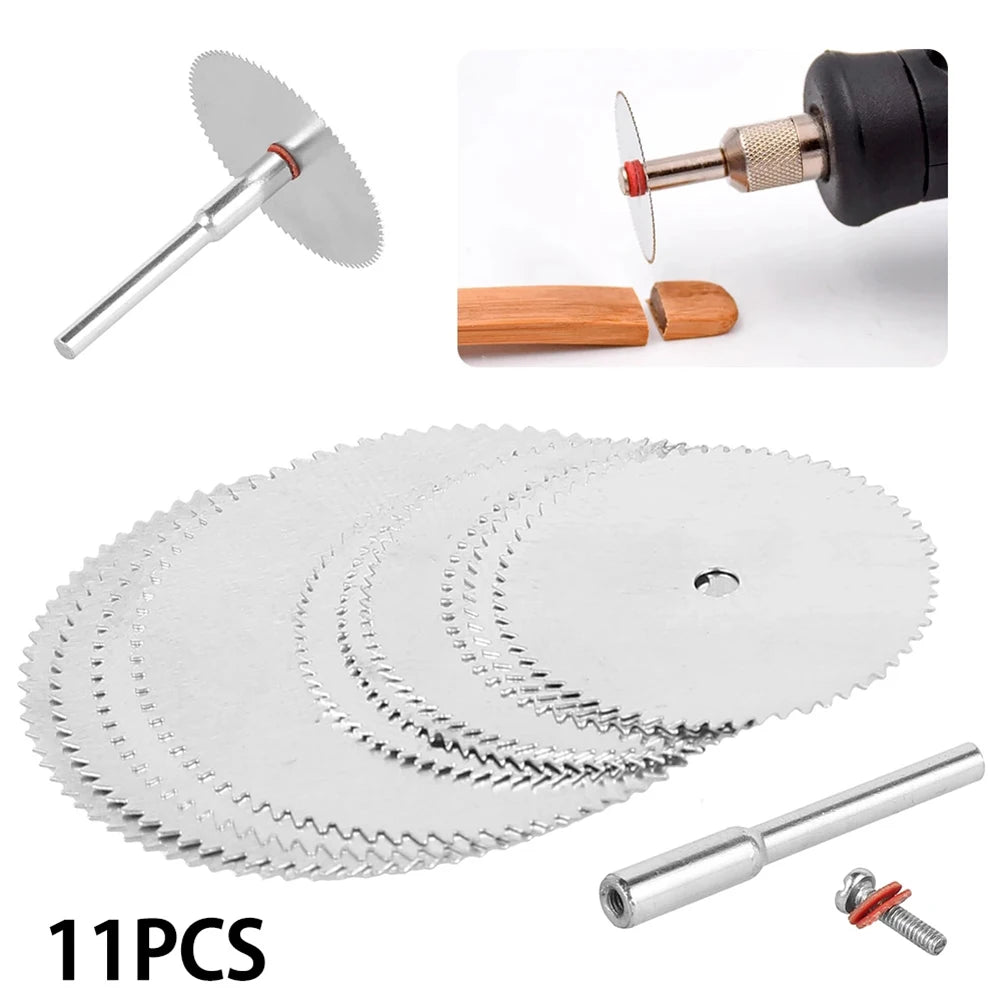 10pcs Circular Saw Blade Cutting Wheel With 1pcs Mandrels Cutting Discs Rotary Tools For Wood Plastic Fast Cutting Tool
