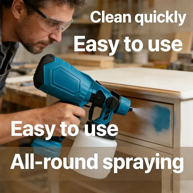 600ML Cordless Electric Paint Sprayer, 3 Spray Patterns, Adjustable Flow, for Fences, Walls, Furniture