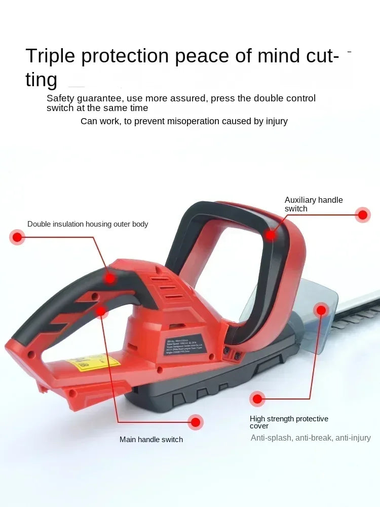 Multifunctional Garden Hedge Trimmer, Electric Pruning Machine with Rechargeable Battery