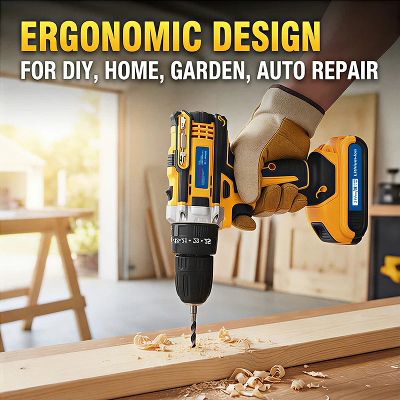21V Electric Screwdriver Cordless Drill Set, Household Power Drill Driver Home DIY Tool Kit