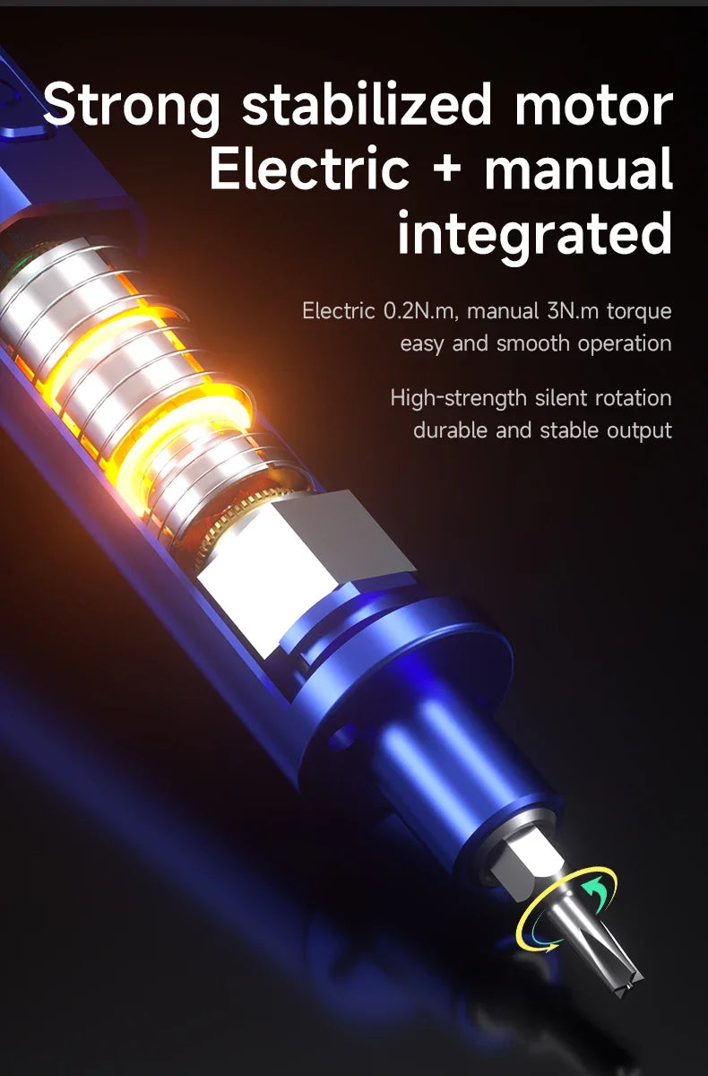 MECHANIC Electric Screwdriver with LED Lights Phone Tablet Watch Camera Main Engine Disassembly Home Appliance Maintenance Tool