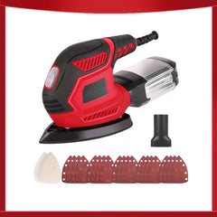 Detail Sander 1.6A 200W 14000 RPM Compact Sander Efficient Dust Collection System with 2pcs Polishing Pads 20pcs Sandpapers