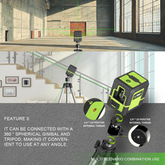 Lfine Laser Level 2 Lines professional Level Laser Horizontal Vertical Nivel Laser automatic  360°Self-Leveling Tools
