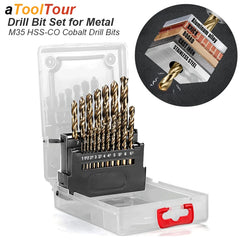 Twist Drill Bit Set Cobalt 5% M35 HHS-CO Hard For Metal Stainless Steel Cast Iron Wood Hole Cutter Coat Metric Round Heavy Duty