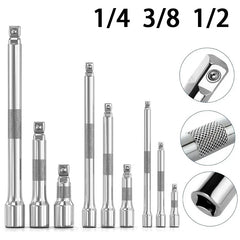 1/4" 3/8" 1/2" Drive Extension Set Ratchet Wrench Extension Bar Socket,50/100/150/250mm Ratchet Wrench Socket Extender Hand Tool