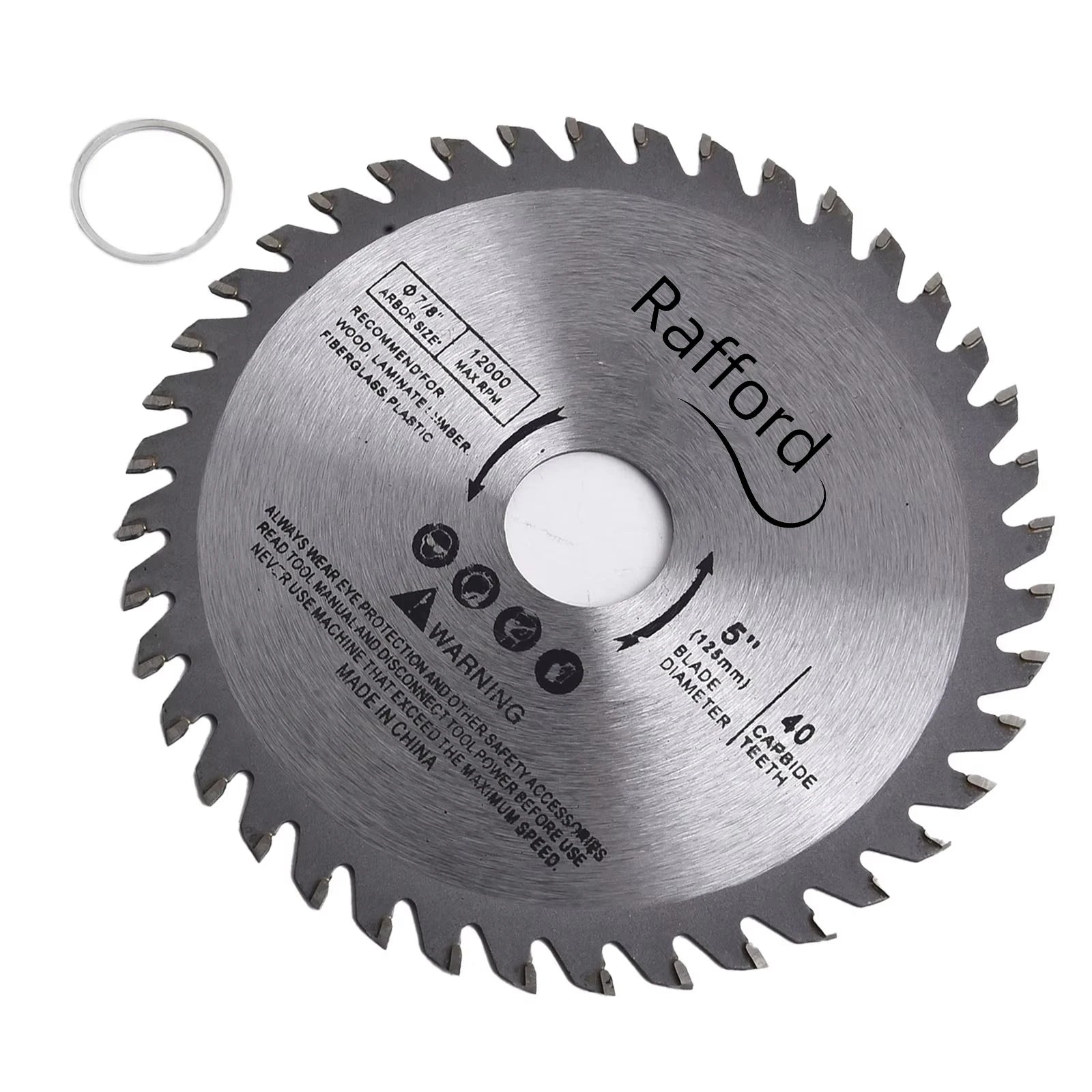 5inch 125mm Cutting Disc Mini Circular Saw Blade For Wood Plastic Metal Rotating Carbide Cutting Tools 40 Teeth 12000 Max RPM