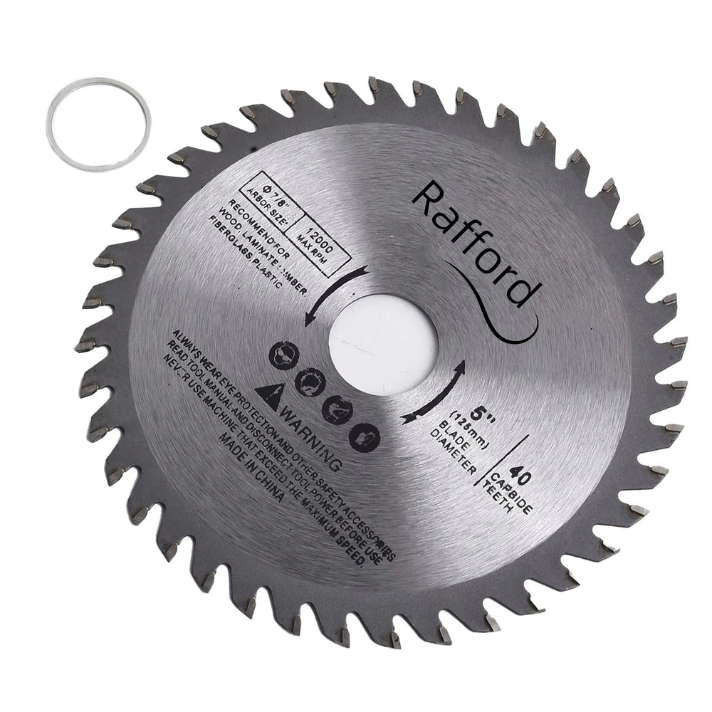 5inch 125mm Cutting Disc Mini Circular Saw Blade For Wood Plastic Metal Rotating Carbide Cutting Tools 40 Teeth 12000 Max RPM
