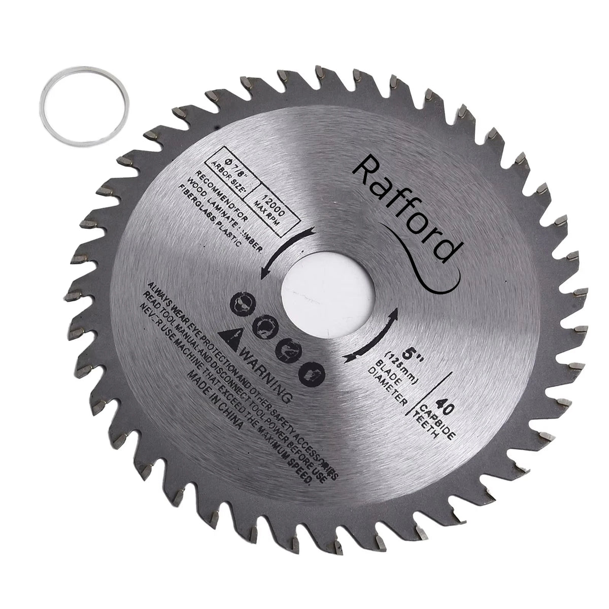 5inch 125mm Cutting Disc Mini Circular Saw Blade For Wood Plastic Metal Rotating Carbide Cutting Tools 40 Teeth 12000 Max RPM