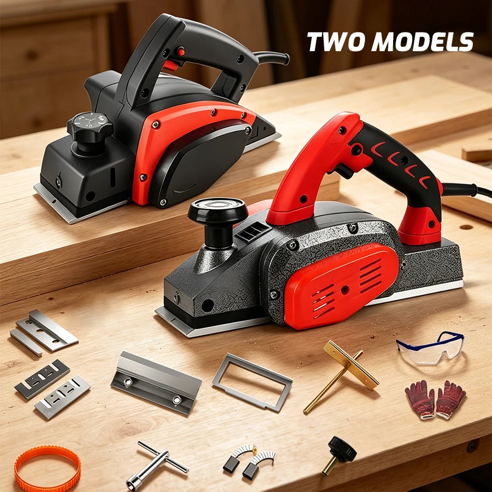 220V Electric Wood Planer Mini Wood Planer Handheld Woodworking Planer Powerful Electric Planer for Wood Surface Smoothing