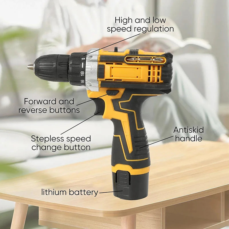 Lithium Electric Drill  Electric Screwdriver  Hand Electric Drill  Electric Tool Set  Multifunctional Accessory Box Packaging