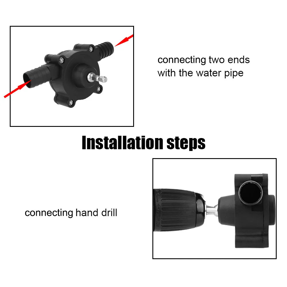 Electric Drill Pump Diesel Oil Fluid Water Pump Home Garden Outdoor Tool Portable Mini Hand Self-priming Liquid Transfer Pumps