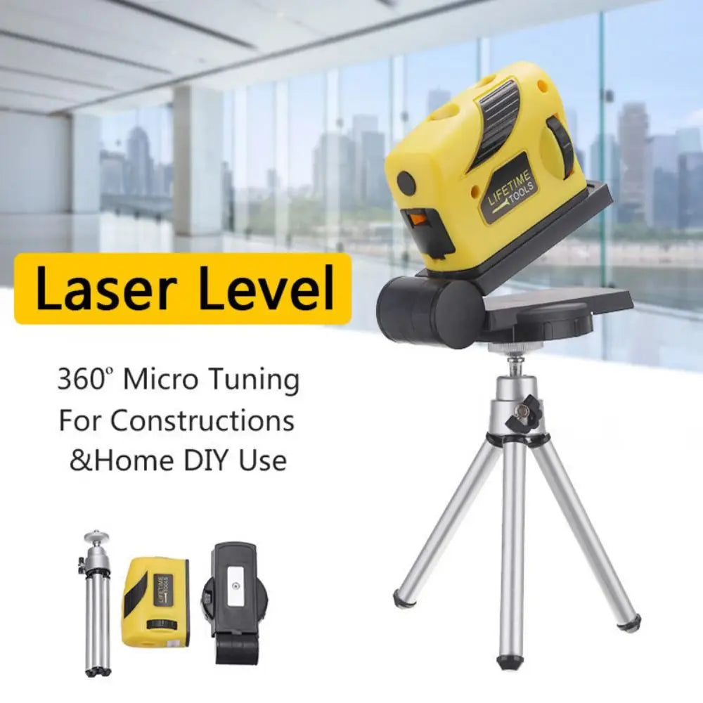 Laser Level with Tripod Point/Line/Cross Measuring Laser Ruler 360 Degrees Adjustable Horizontal Vertical Line Infrared