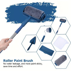 1 Set Multifunctional Paint Roller Corner Brush Handle Tools Wall Painting Roll DIY Household Easy to Operate Painting Brushes