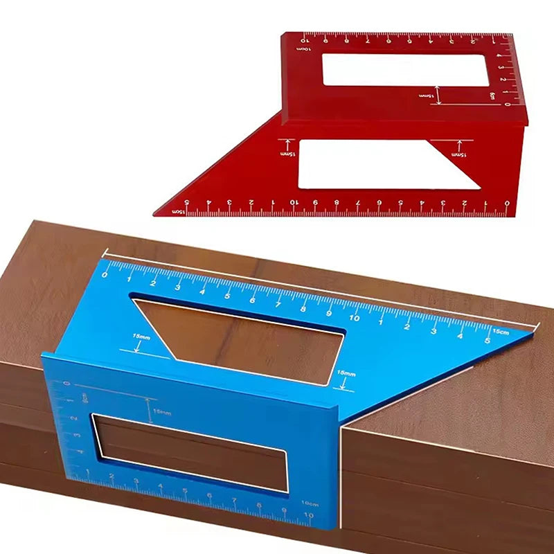 Square Angle Ruler Marking Gauge Carpenter Tool Multifunctional Angle Ruler 45 90 Degree Aluminum Alloy Accurate Woodworking