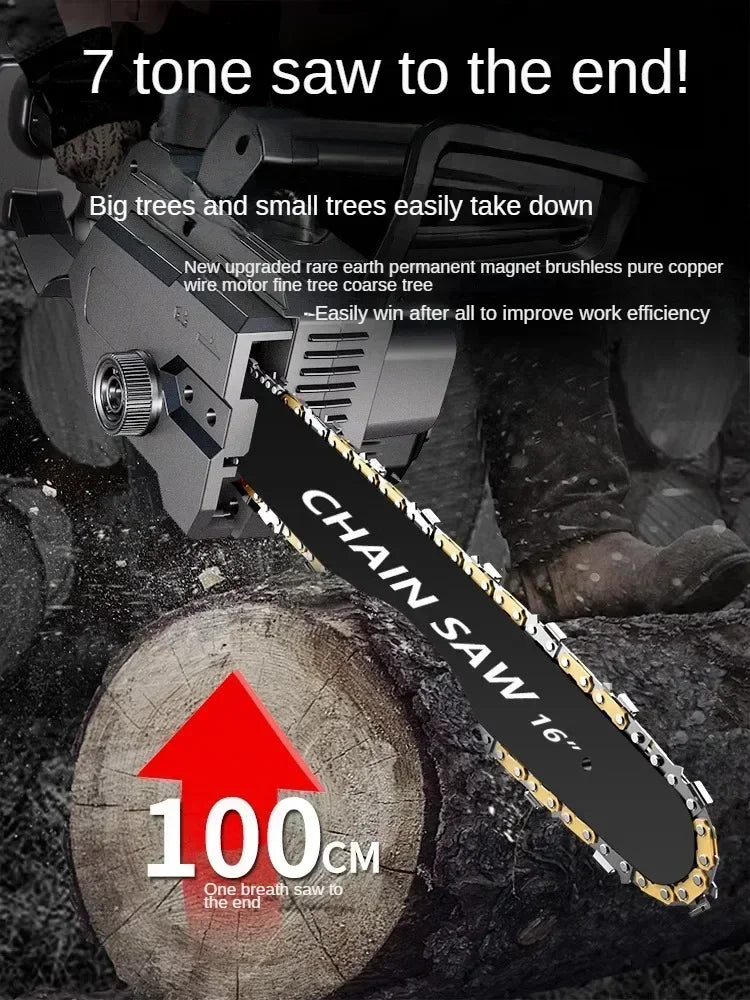 110V/220V Professional Electric Chainsaw with Powerful Lithium-ion Battery and Portable Design AC