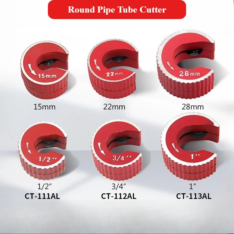Round Pipe Tube Cutter Aluminum Alloy Body Self Locking Copper Tube PVC Plastic Mini Pipe Cutter Tool for Plumbing and Repair