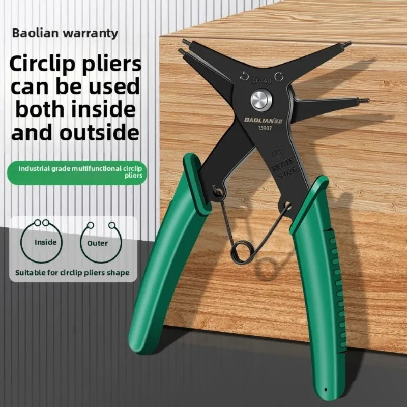 2 in 1 Snap Ring Pliers Internal External Circlip Pliers Straight Lock Ring Pliers Dual-purpose Retaining Ring Tool