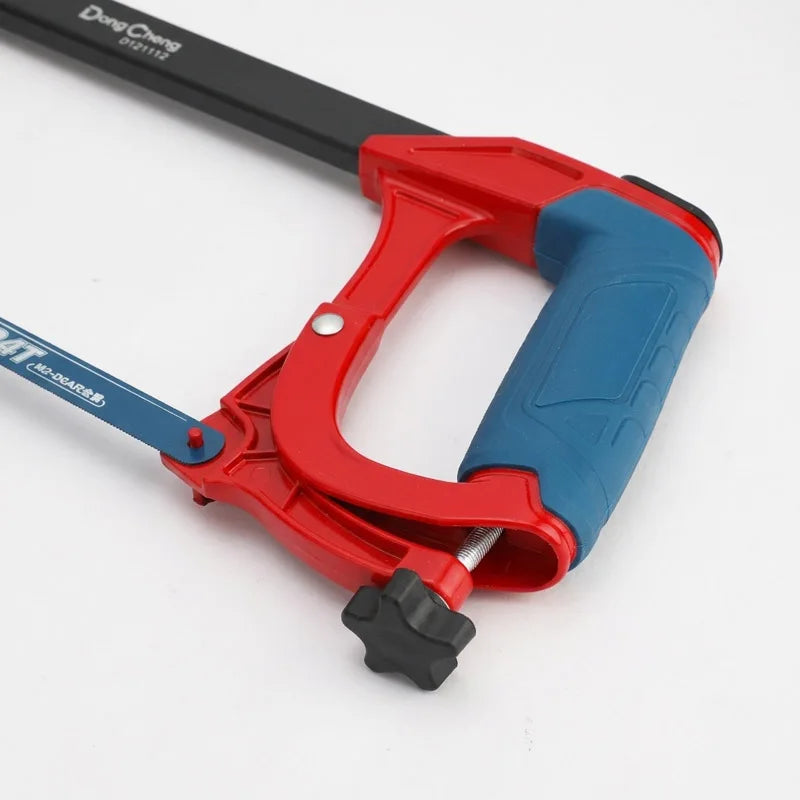 Aluminum Hacksaw Frame Heavy Duty Thick Steel Tube Rubber Grip Stable + Bimetal Blade Sharp Durable Metal Saw Tool