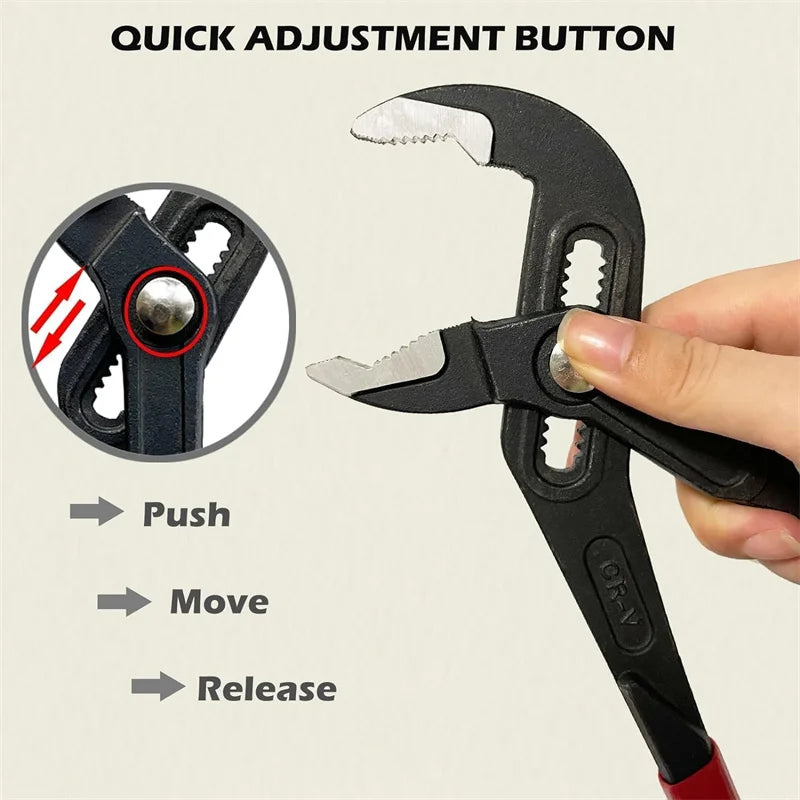 Quick Adjust V Jaw Tongue Groove Pliers 7/10/12inch V-Jaw Quick Adjust Tongue and Groove Pliers with Push-Lock and Cushion Grip