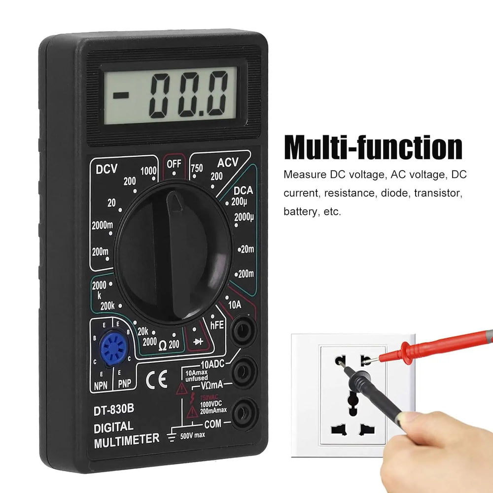 1/2pc Digital Multimeter Tester, DT830B Electrical Voltmeter Ammeter Portable Volt Multi Meter Car Battery Tester Circuit Tester
