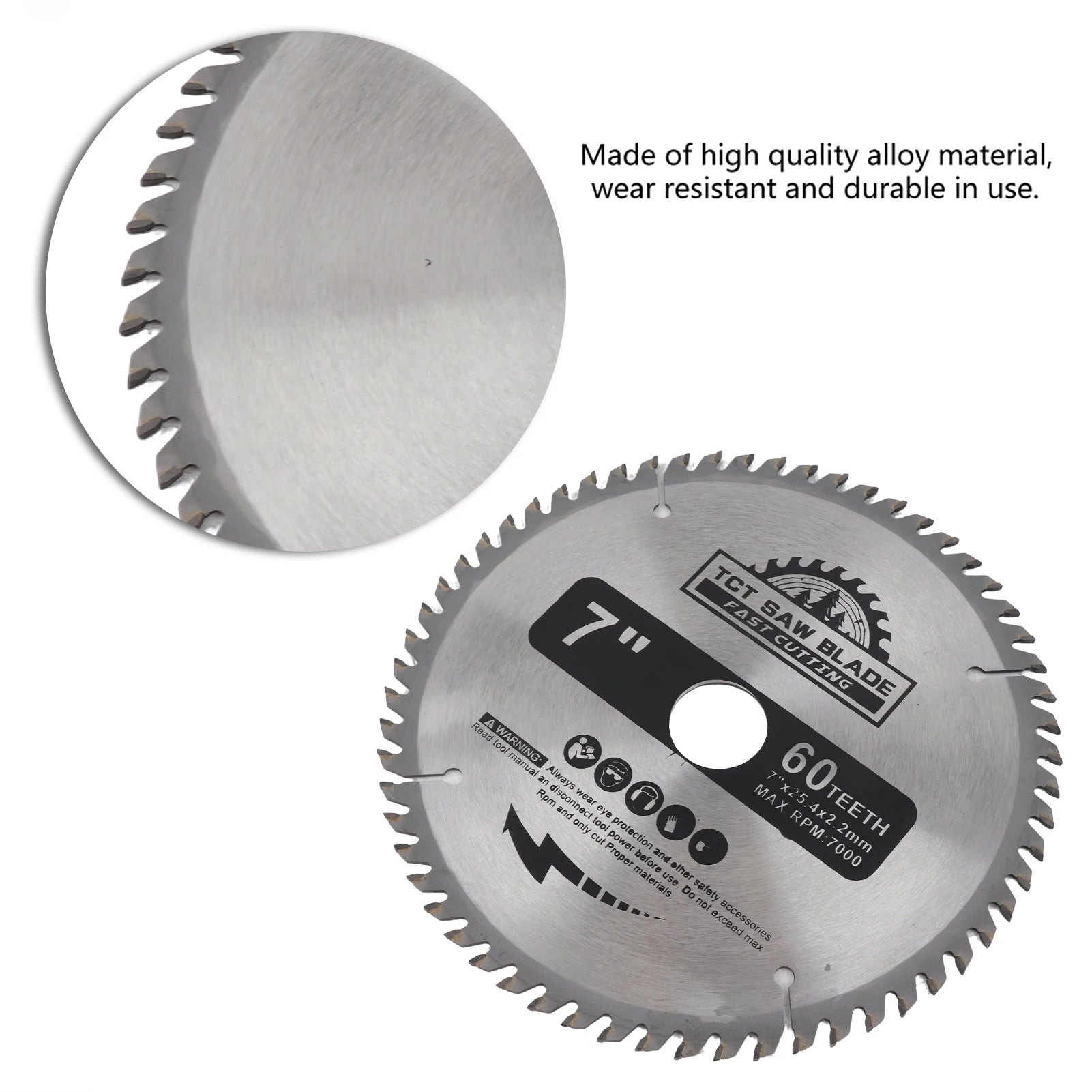 Saw Blade 7”180mm 60 Teeth Carbide Circular Saw Blade Cutting Disc for Wood Plastic
